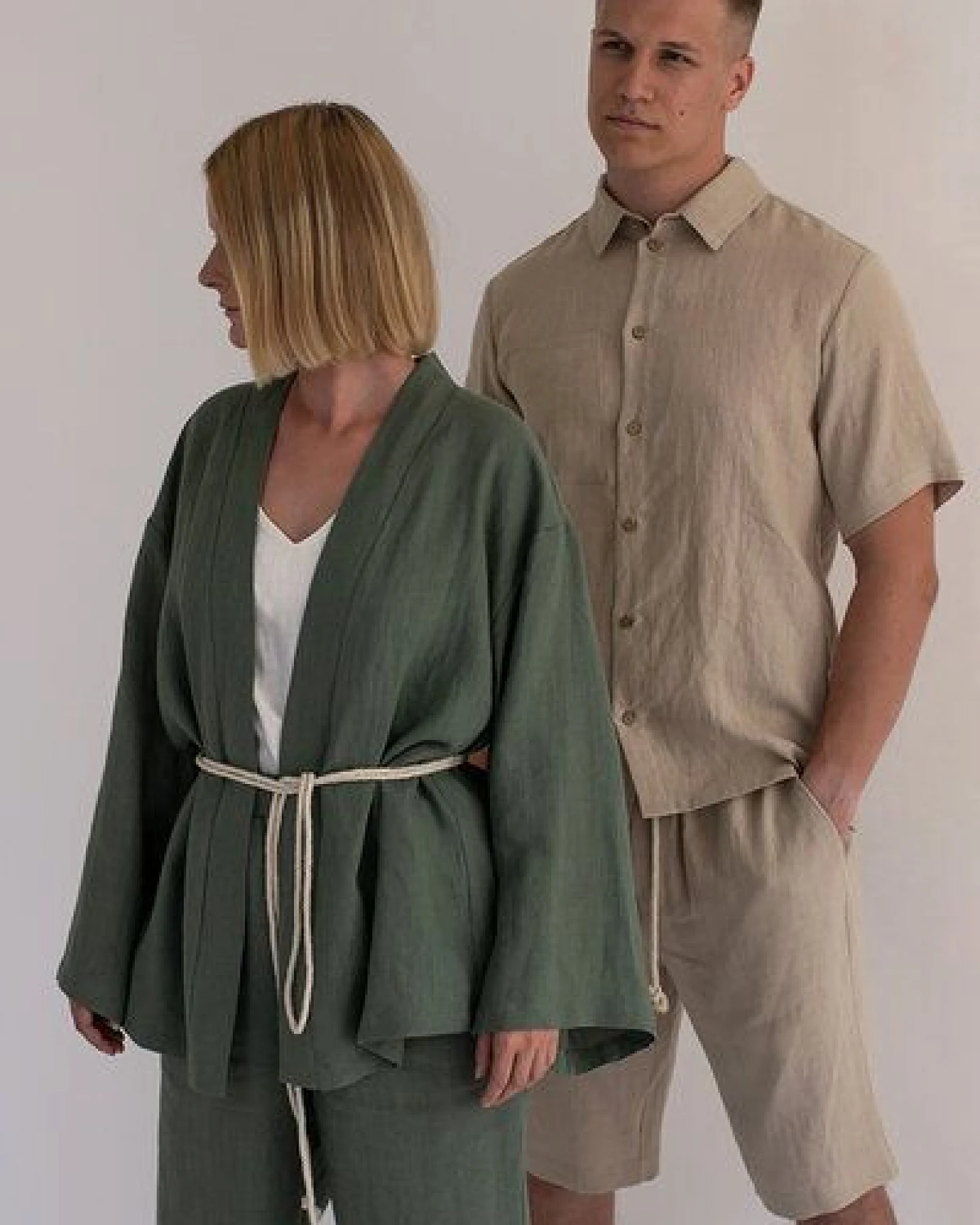 gust. Kimono aus Leinen - Linen Kimono - 100% Bio-Leinen – Ansicht 2
