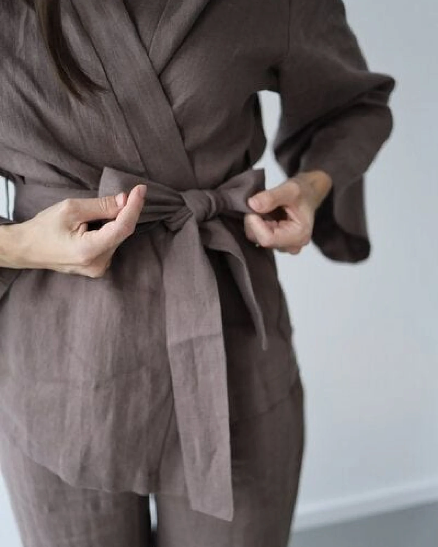 gust. Kimono aus Leinen - Linen Kimono - 100% Bio-Leinen – Ansicht 4