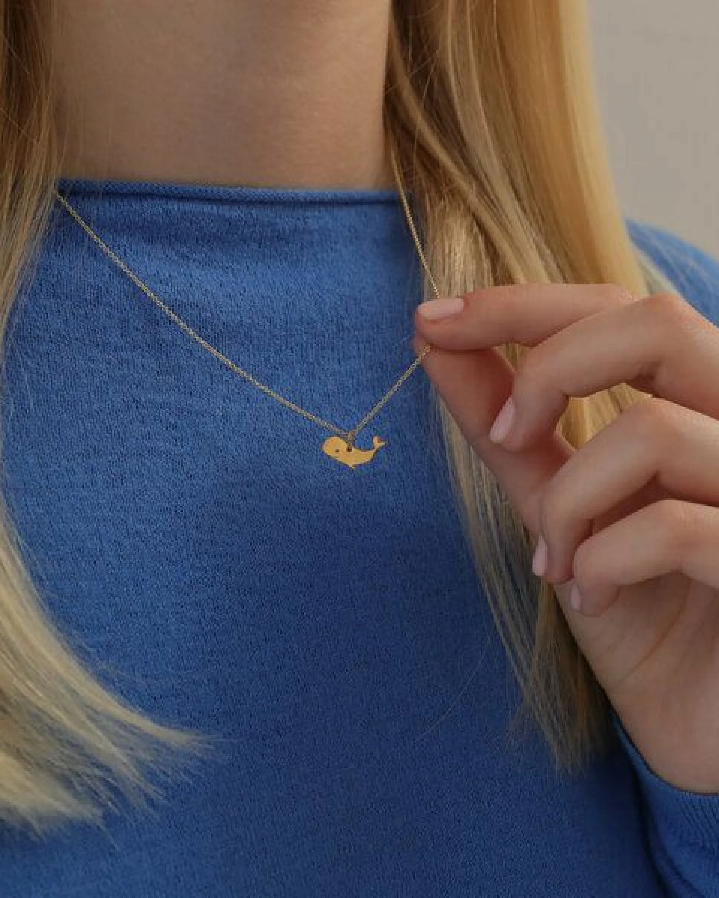 BELLYBIRD Jewellery Kinderkette - kleiner Wal, Anhänger/ Silber/ Silber vergoldet – Ansicht 3