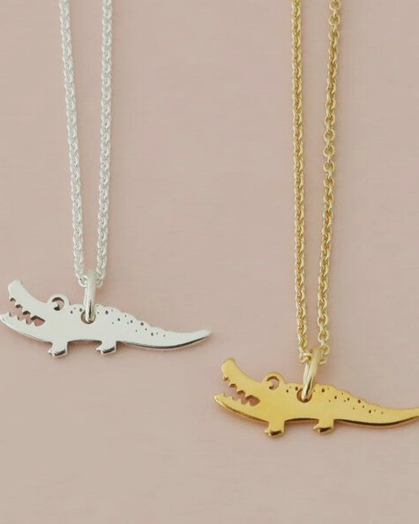 BELLYBIRD Jewellery Kinderkette - kleines Krokodil, Anhänger/ Silber/ Silber vergoldet – Ansicht 2
