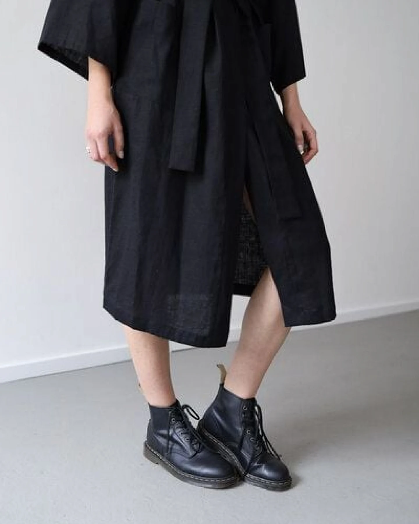 gust. Leinen-Kimono-Kleid - Linen kimono dress Maxi - 100% Bio-Leinen – Ansicht 3