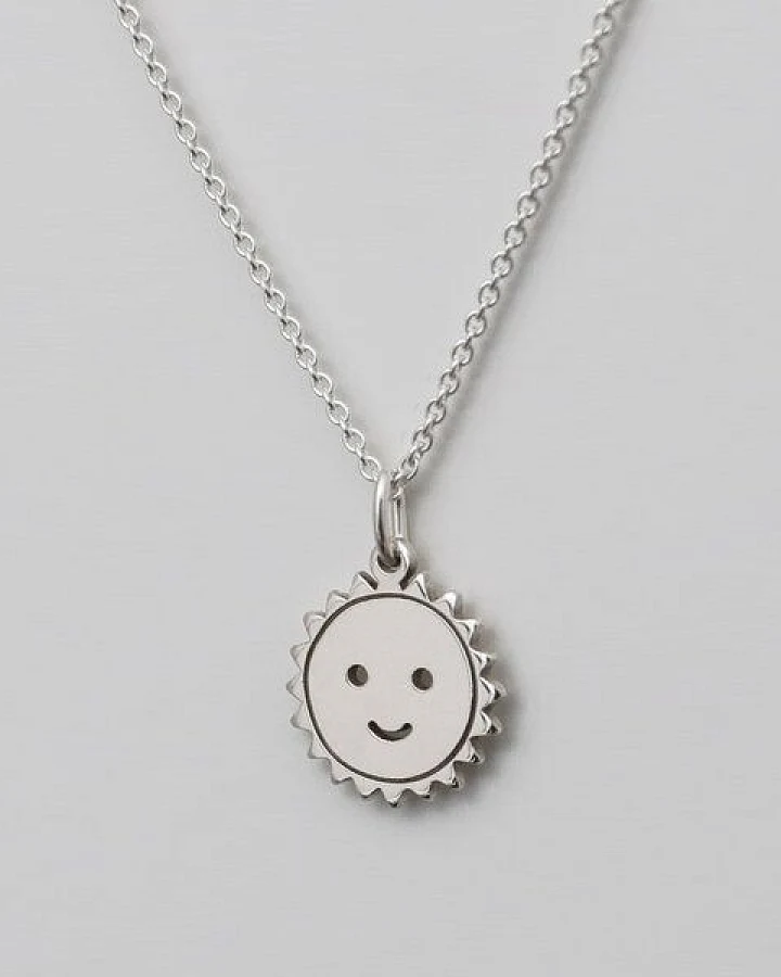 BELLYBIRD Jewellery Kinderkette - kleine lachende Sonne, Anhänger/ Silber/ Silber vergoldet