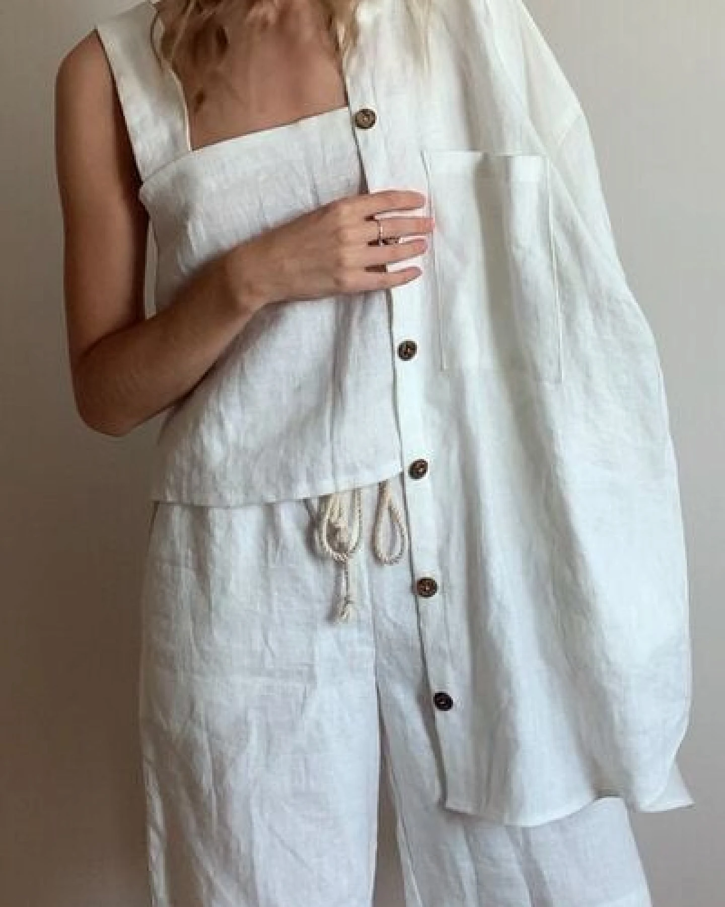 gust. Damen Leinenshorts - Linen loose shorts - 100% Bio-Leinen – Ansicht 4