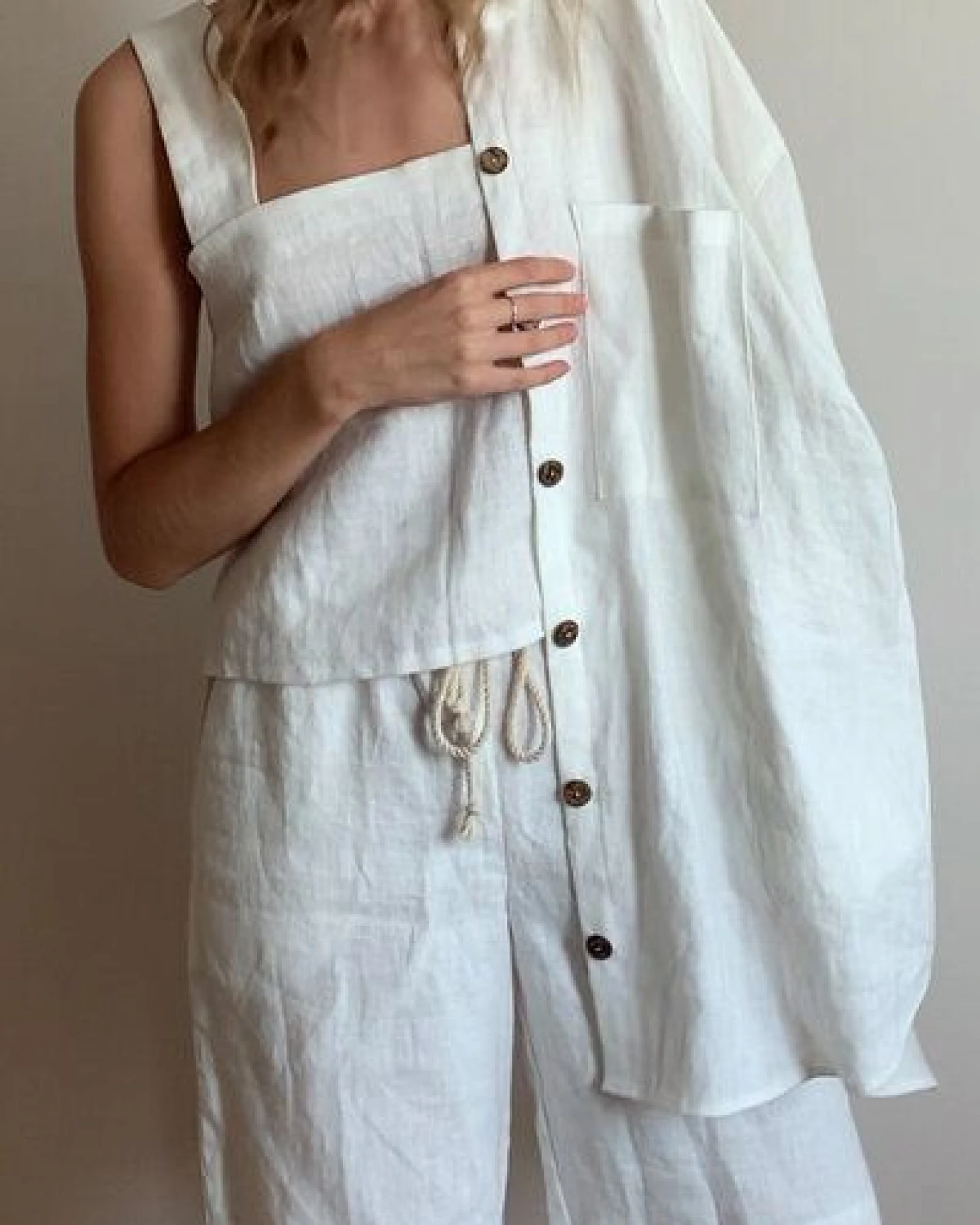 gust. Damen Leinenshorts - Linen loose shorts - 100% Bio-Leinen – Ansicht 4