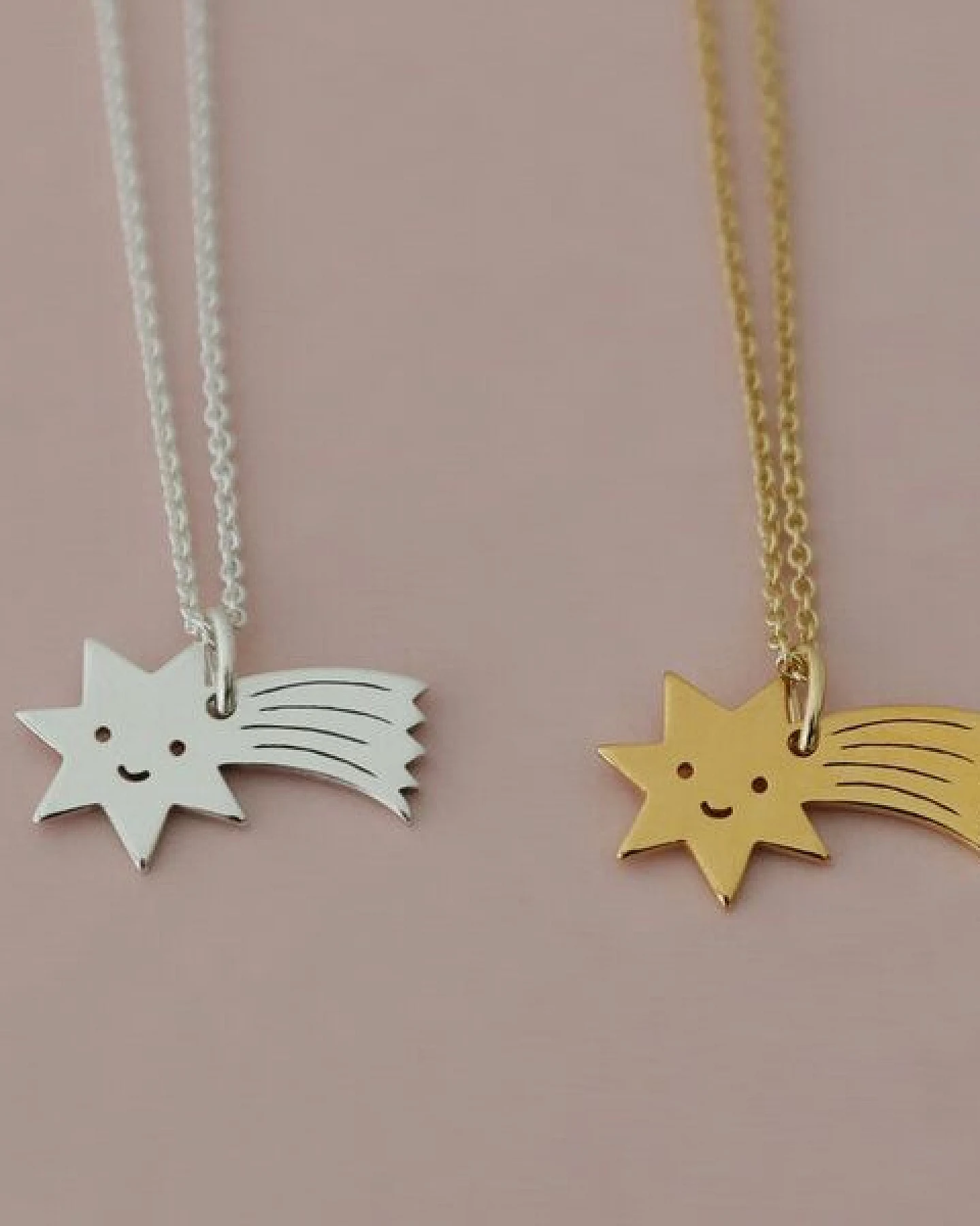 BELLYBIRD Jewellery Kinderkette - kleine Sternschnuppe, Anhänger/ Silber/ Silber vergoldet – Ansicht 2