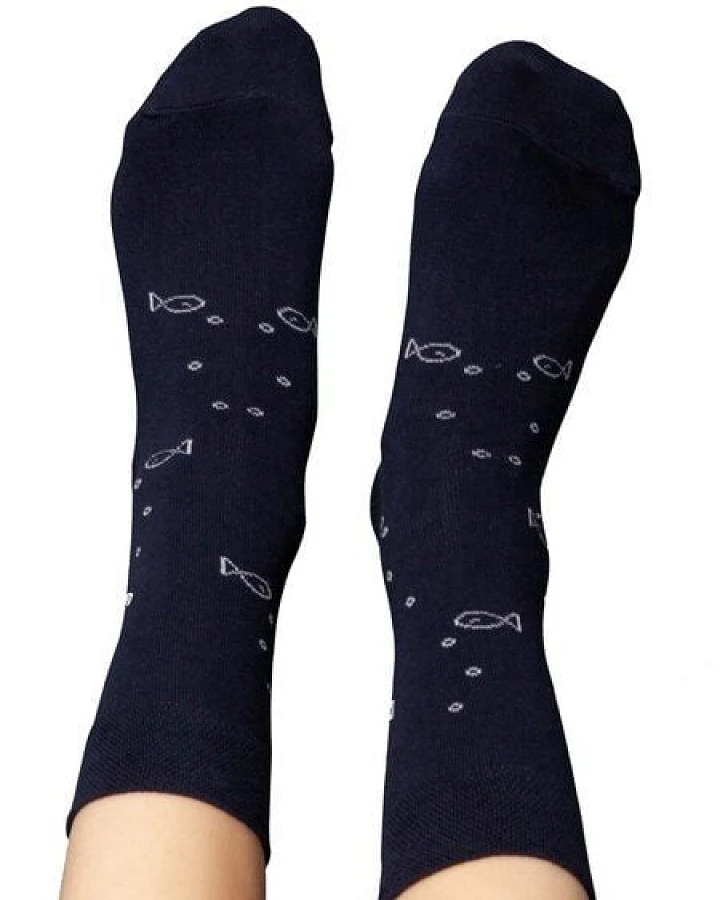 FellHerz Socken mit Bio-Baumwolle Anker dunkelblau