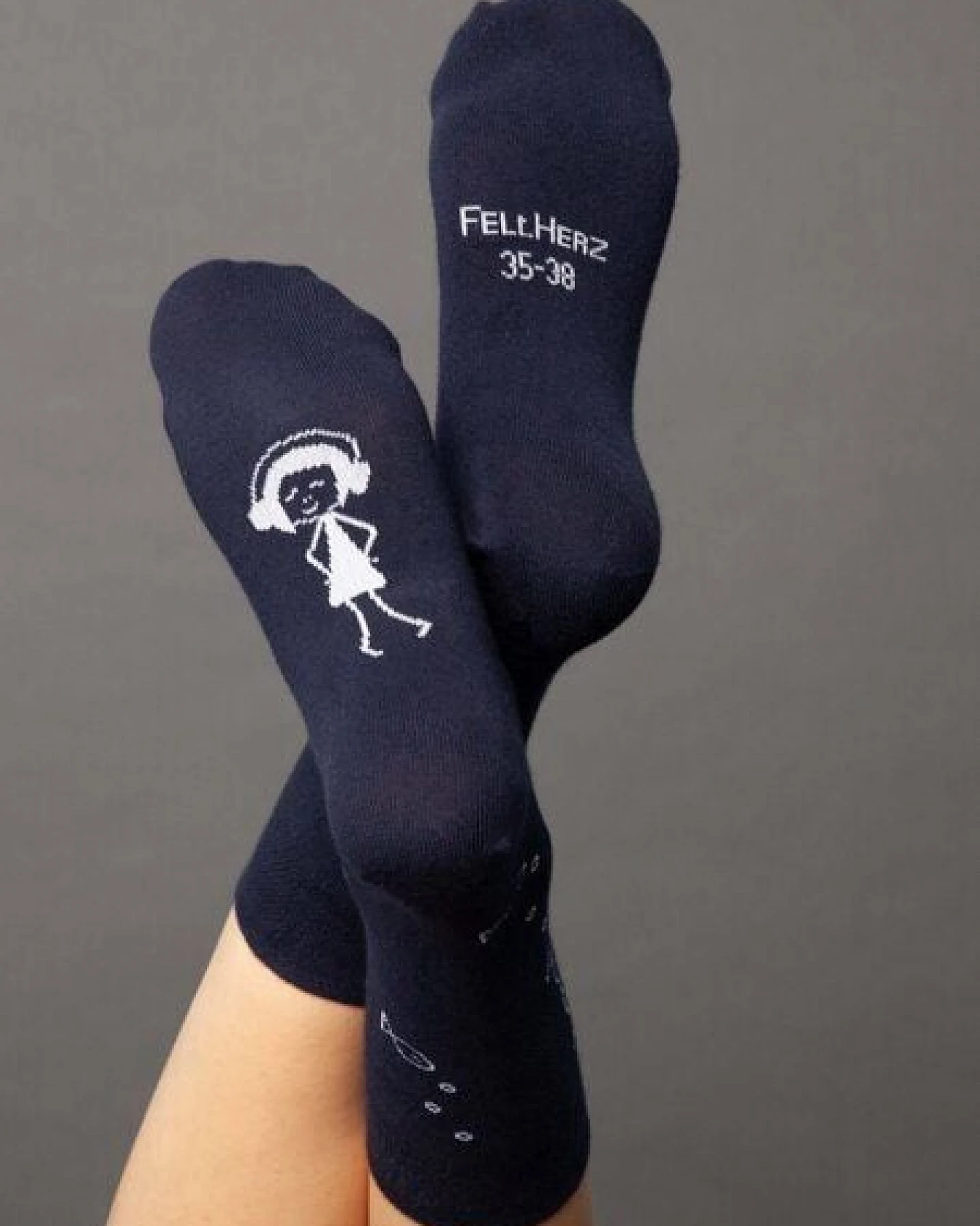 FellHerz Socken mit Bio-Baumwolle Anker dunkelblau – Ansicht 3
