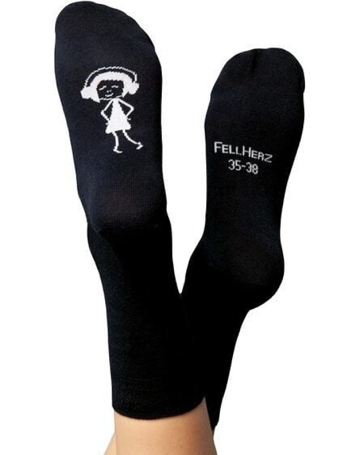 FellHerz Socken mit Bio-Baumwolle schwarz
