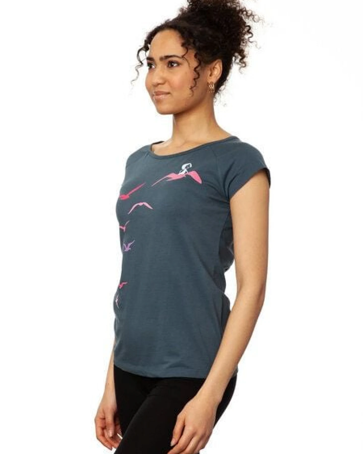 FellHerz Damen T-Shirt Möwenflug thundercloud – Ansicht 3