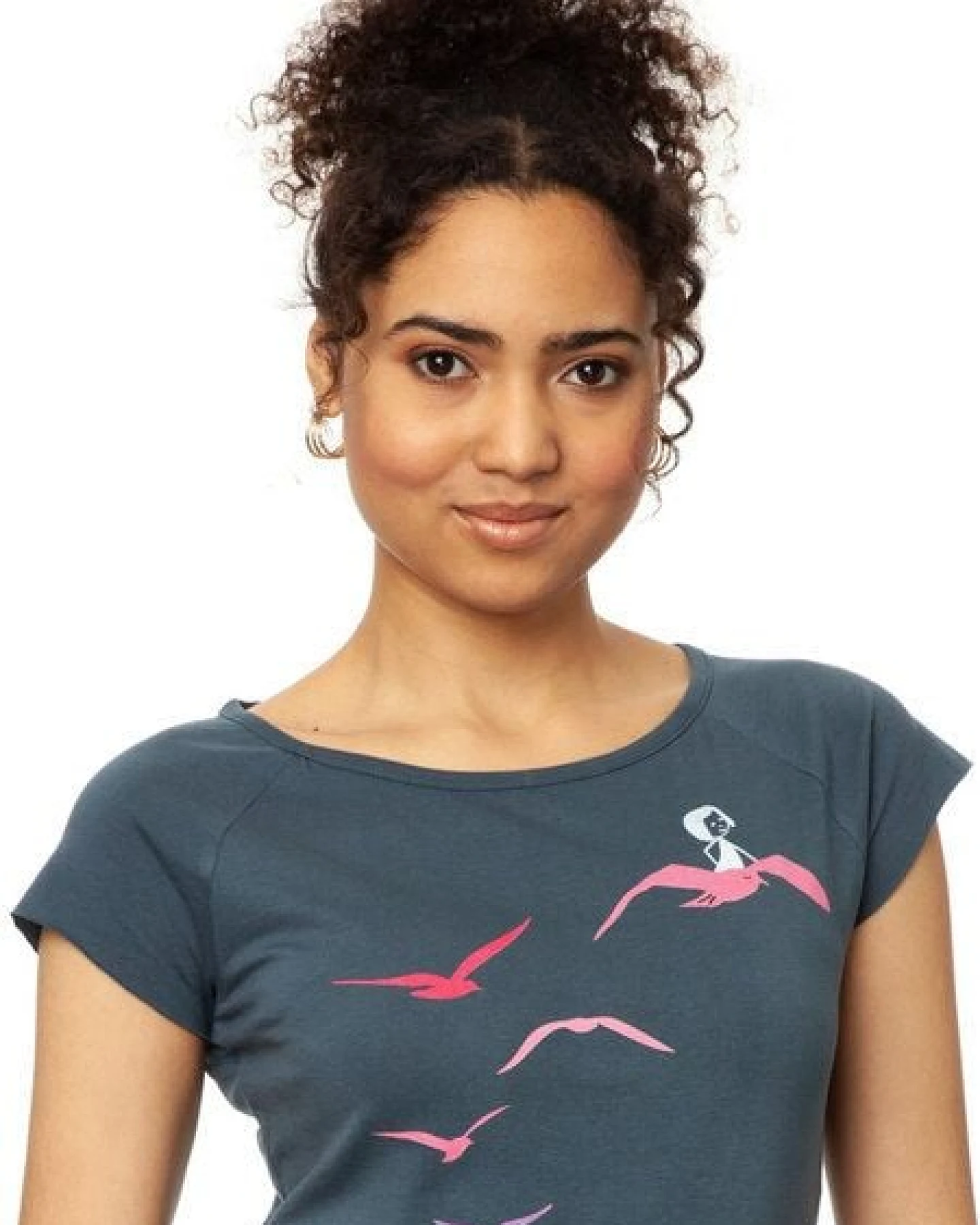 FellHerz Damen T-Shirt Möwenflug thundercloud – Ansicht 2