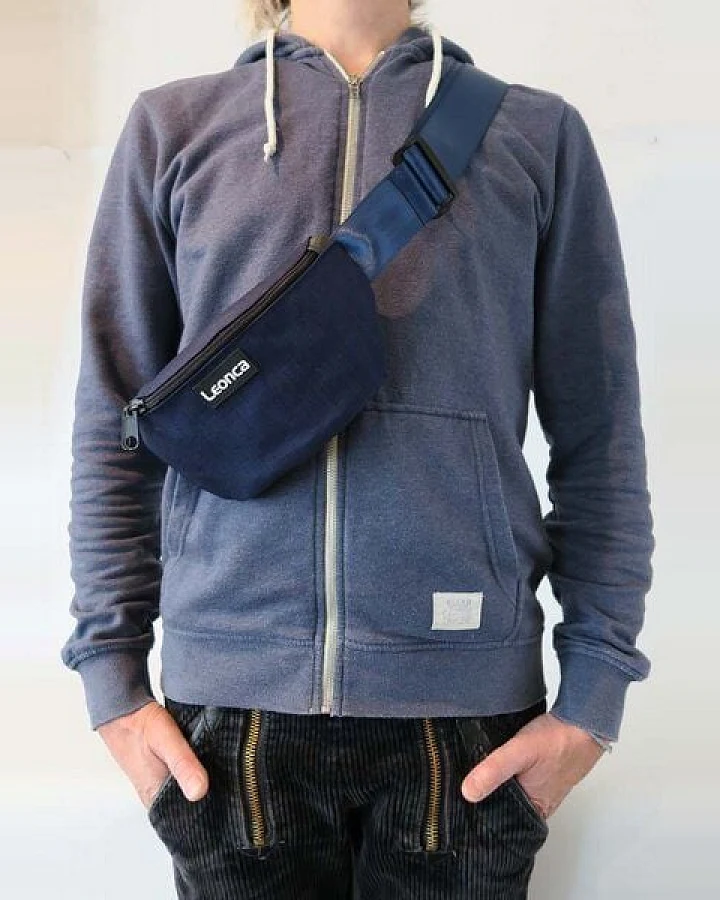 Leonca Upcycling Hip Bag Cordura blau in 3 Größen