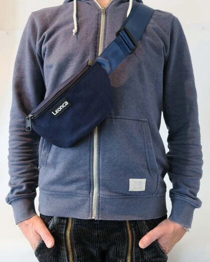Leonca Upcycling Hip Bag Cordura blau in 3 Größen