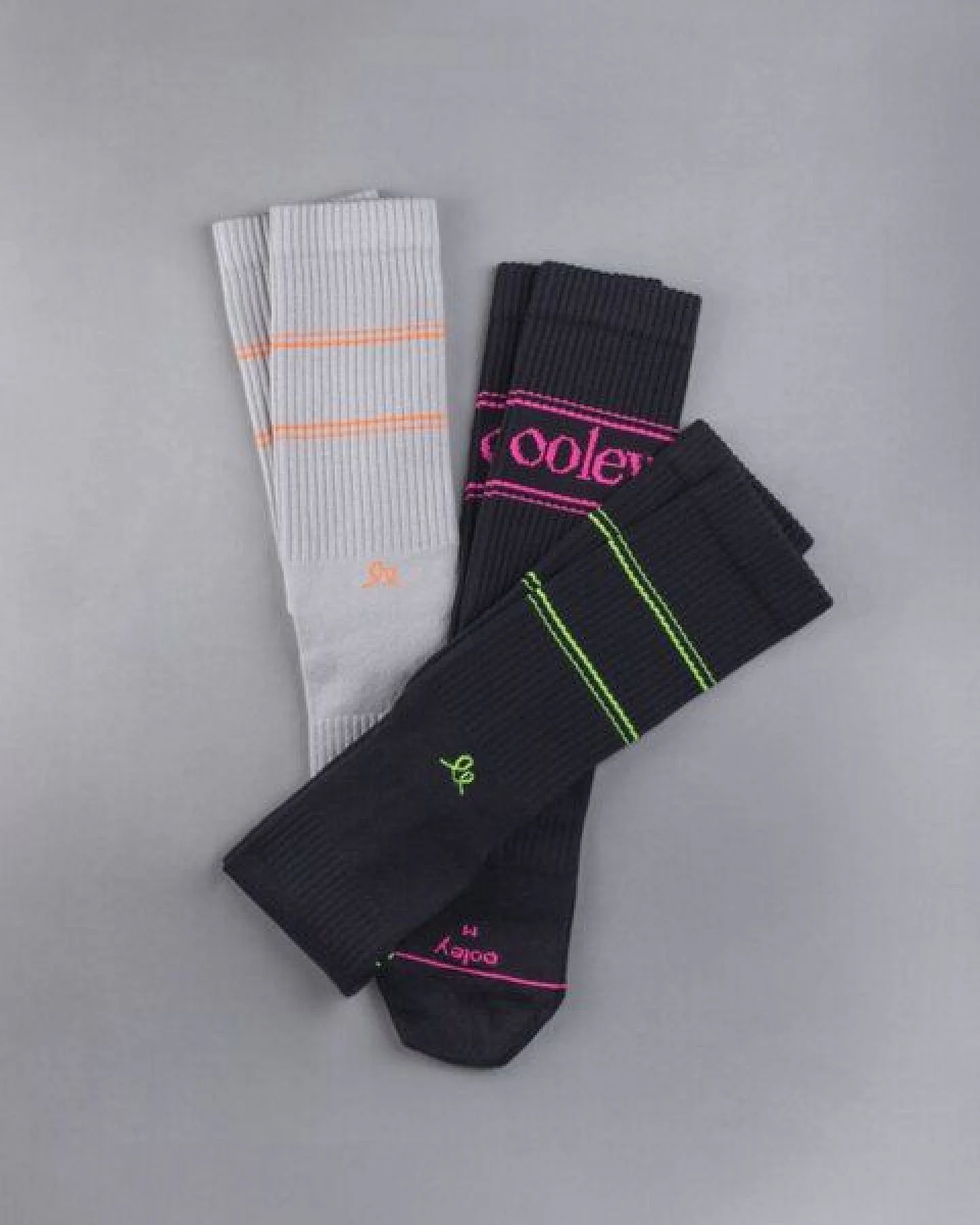 Socken "Ooley Pastel Neon" aus Biobaumwolle made in Italy – Ansicht 4