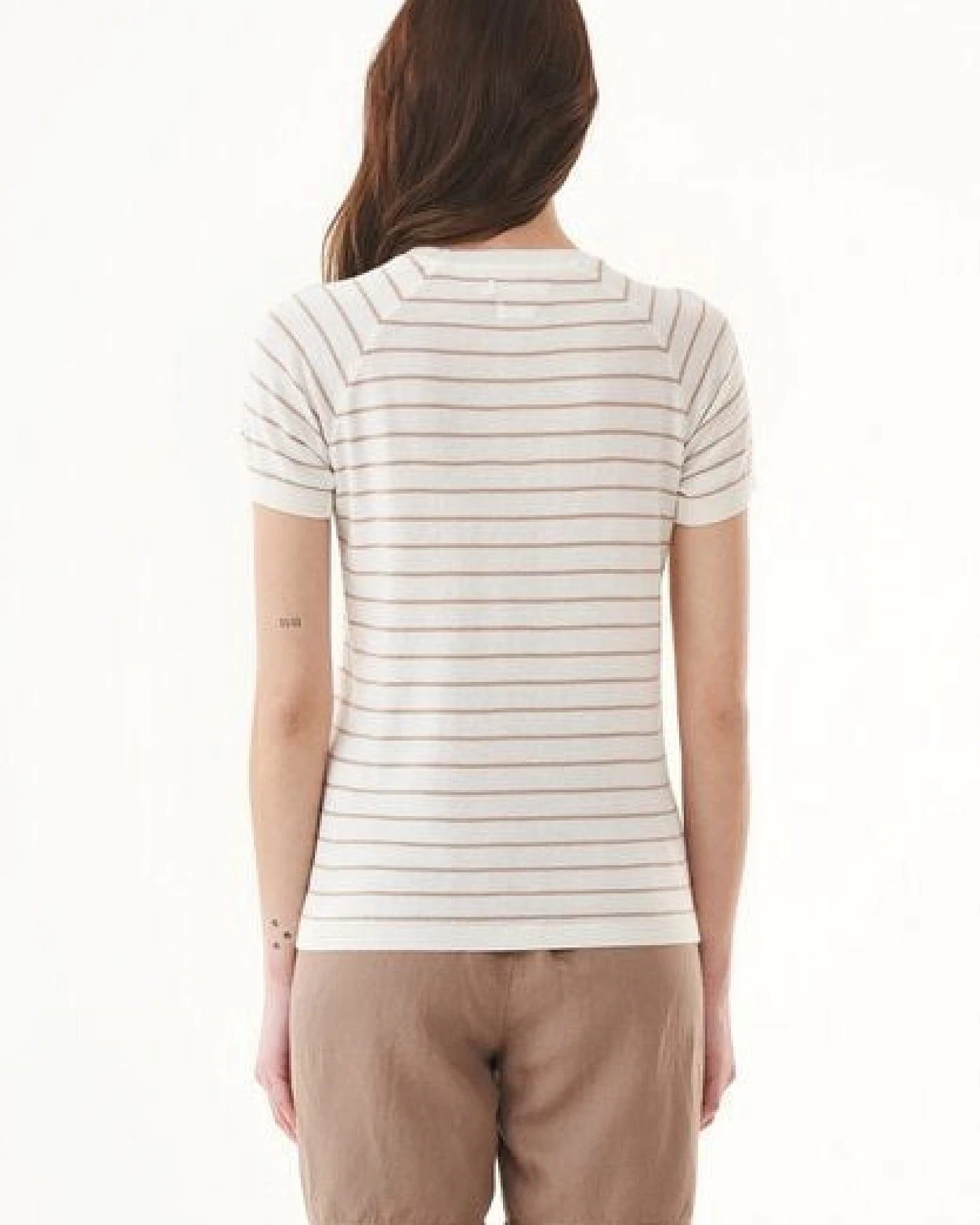 ORGANICATION Feinstrick-T-Shirt aus Bio-Baumwolle mit Streifen – Ansicht 4