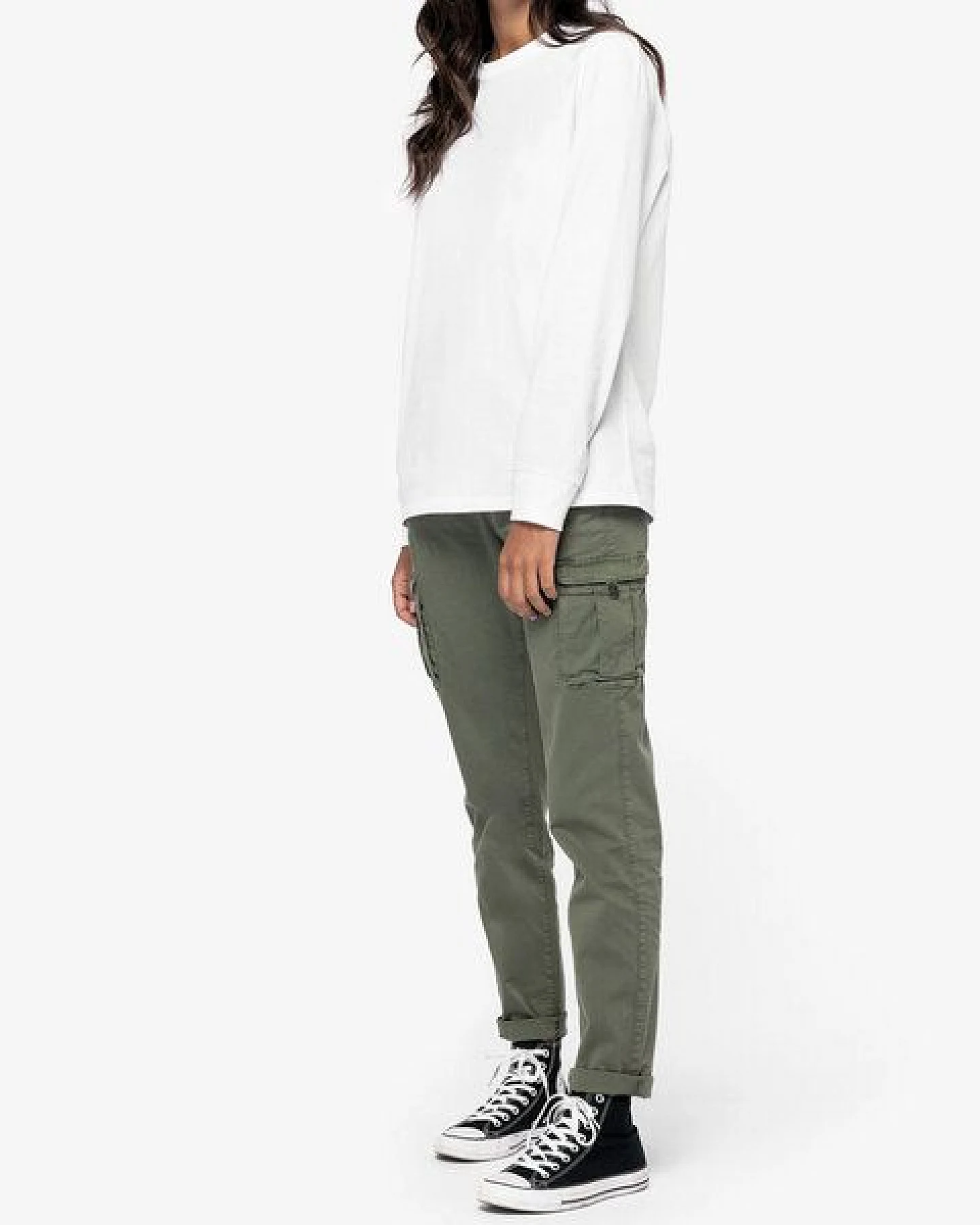 YTWOO Nachhaltige Cargohose für Damen aus Bio-Baumwolle und Elasthan für Komfort und Stil – Ansicht 2