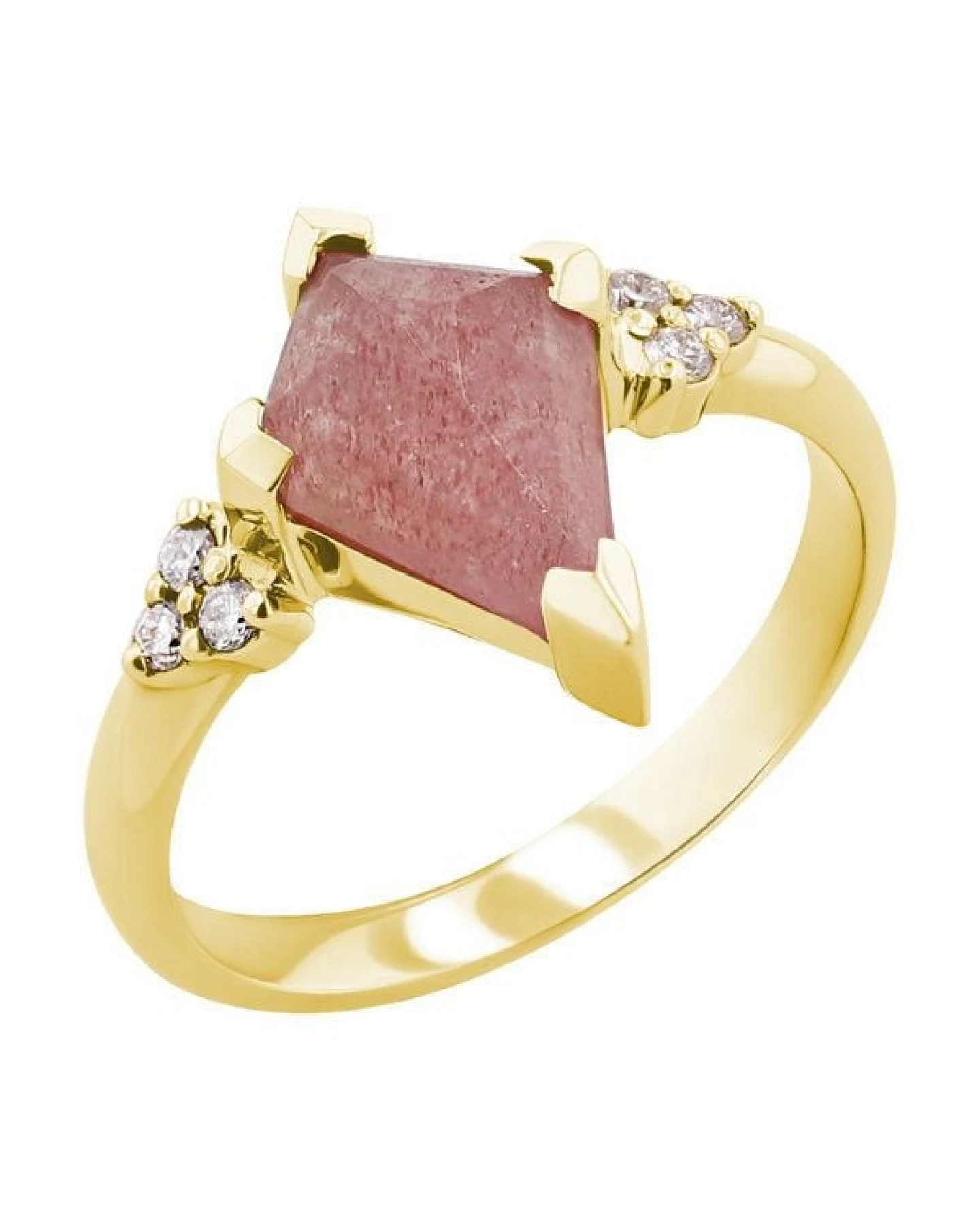 Eppi Einzigartiger Ring mit einem erdbeerfarbenen Achat Kettil – Ansicht 4