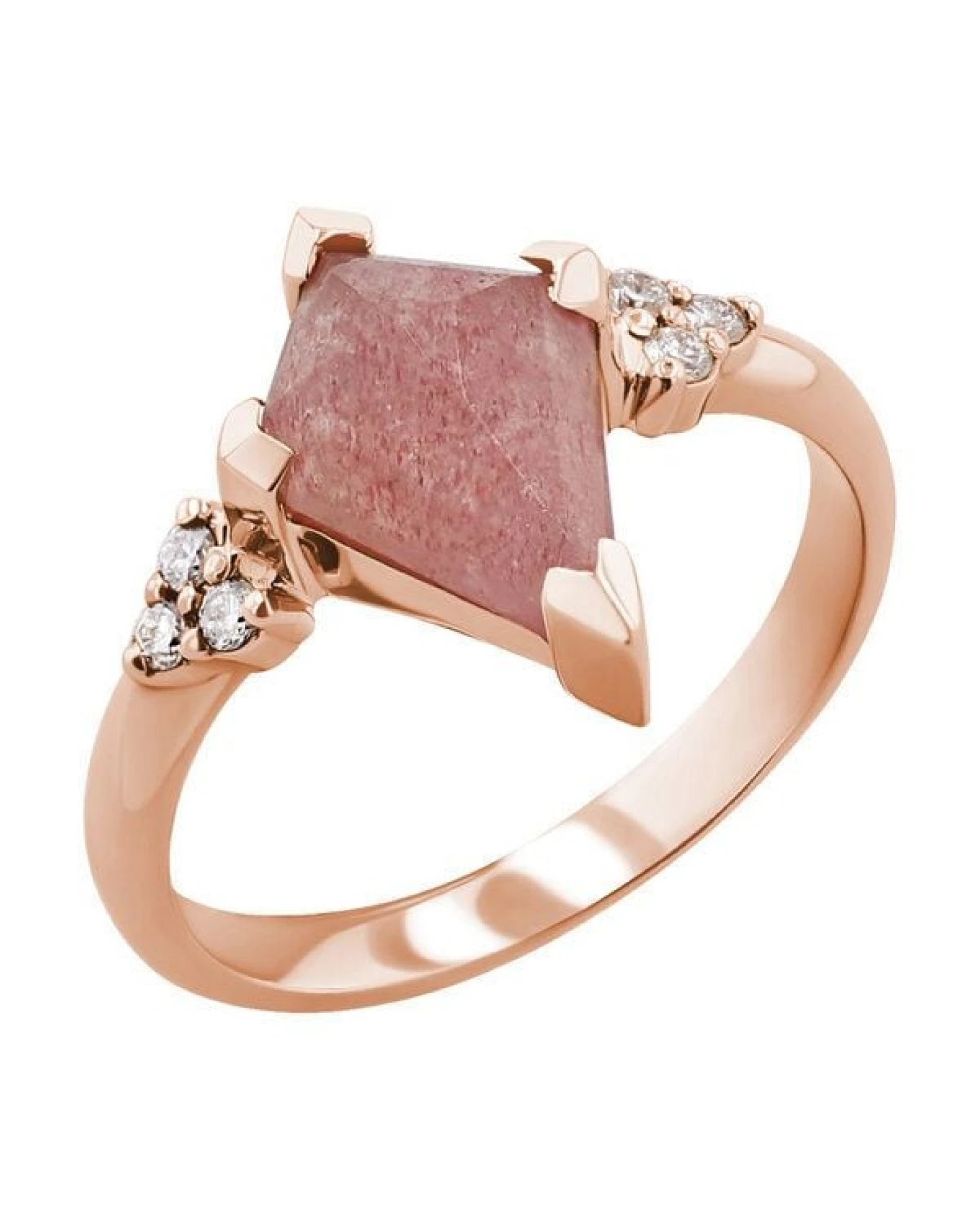 Eppi Einzigartiger Ring mit einem erdbeerfarbenen Achat Kettil – Ansicht 3