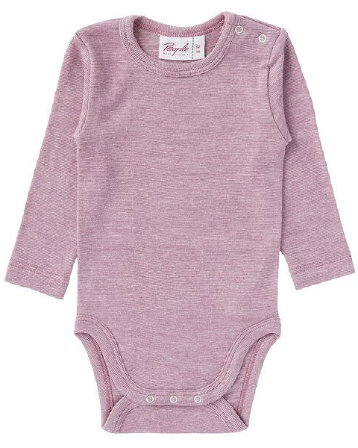 People Wear Organic Baumwolle-Wolle-Seide Langarm-Body, uni meliert