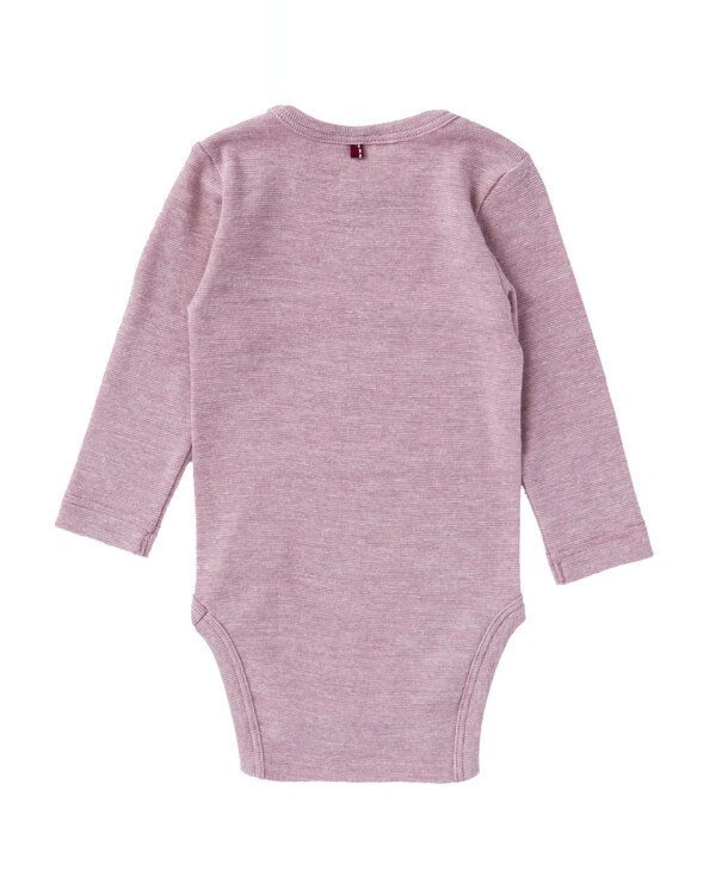 People Wear Organic Baumwolle-Wolle-Seide Langarm-Body, uni meliert – Ansicht 2