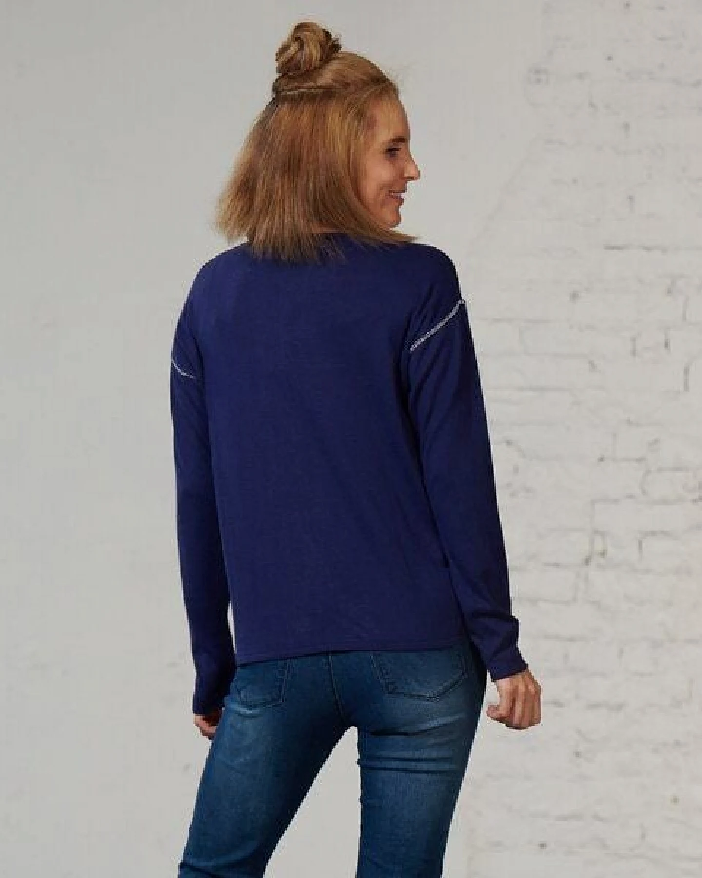 CON_STANT Pullover mit Konstrastnaht Hanf-BW-Strick (kbA) – Ansicht 3