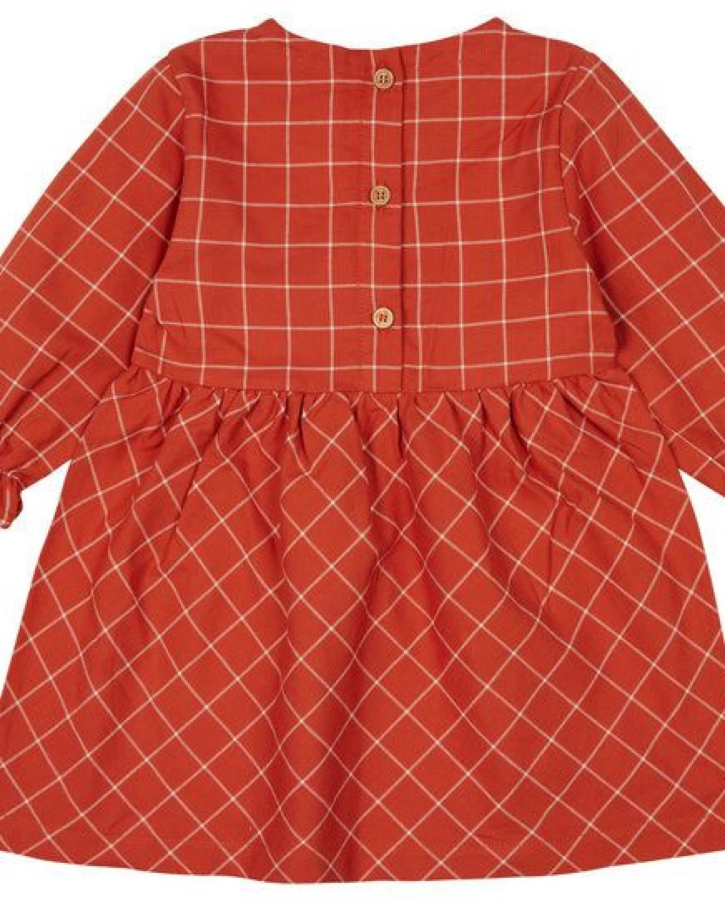 loud + proud Babys & Kinder Kleid Karo Cinnamon, GOTS-zertifiziert – Ansicht 2