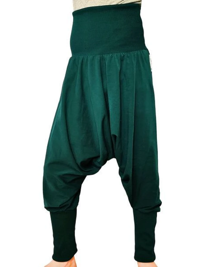 liebewicht Weite Hose Yogahose Pumphose für Kinder grün schwarz Gr.122-164