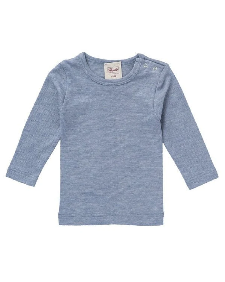 People Wear Organic Baumwolle-Wolle-Seide Langarm-Shirt, uni meliert