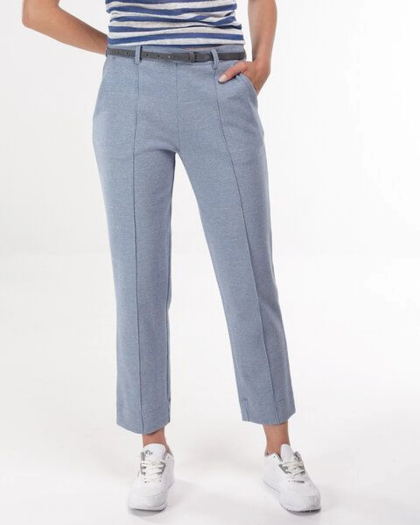 Alma & Lovis Karo-Hose in leichter Jersey-Jacquard-Qualität – Ansicht 2
