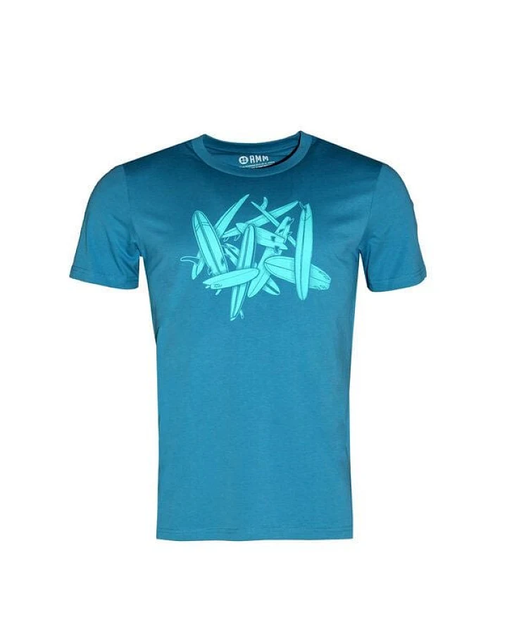 FÄDD Herren T-Shirt Rundhals aus Bio-Baumwolle "Brettsalat" Blau