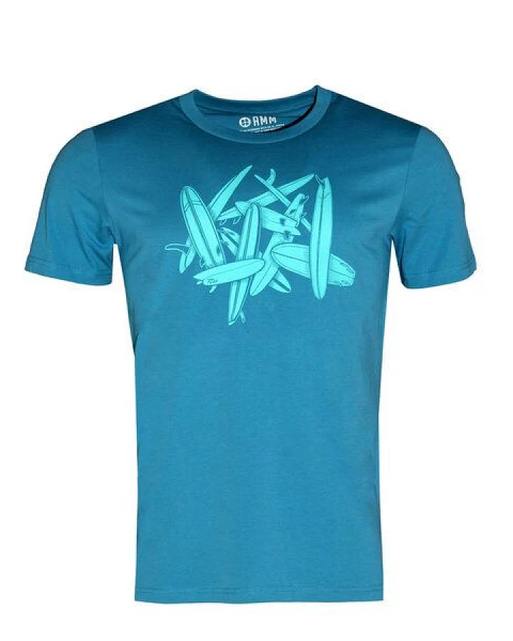 FÄDD Herren T-Shirt Rundhals aus Bio-Baumwolle "Brettsalat" Blau