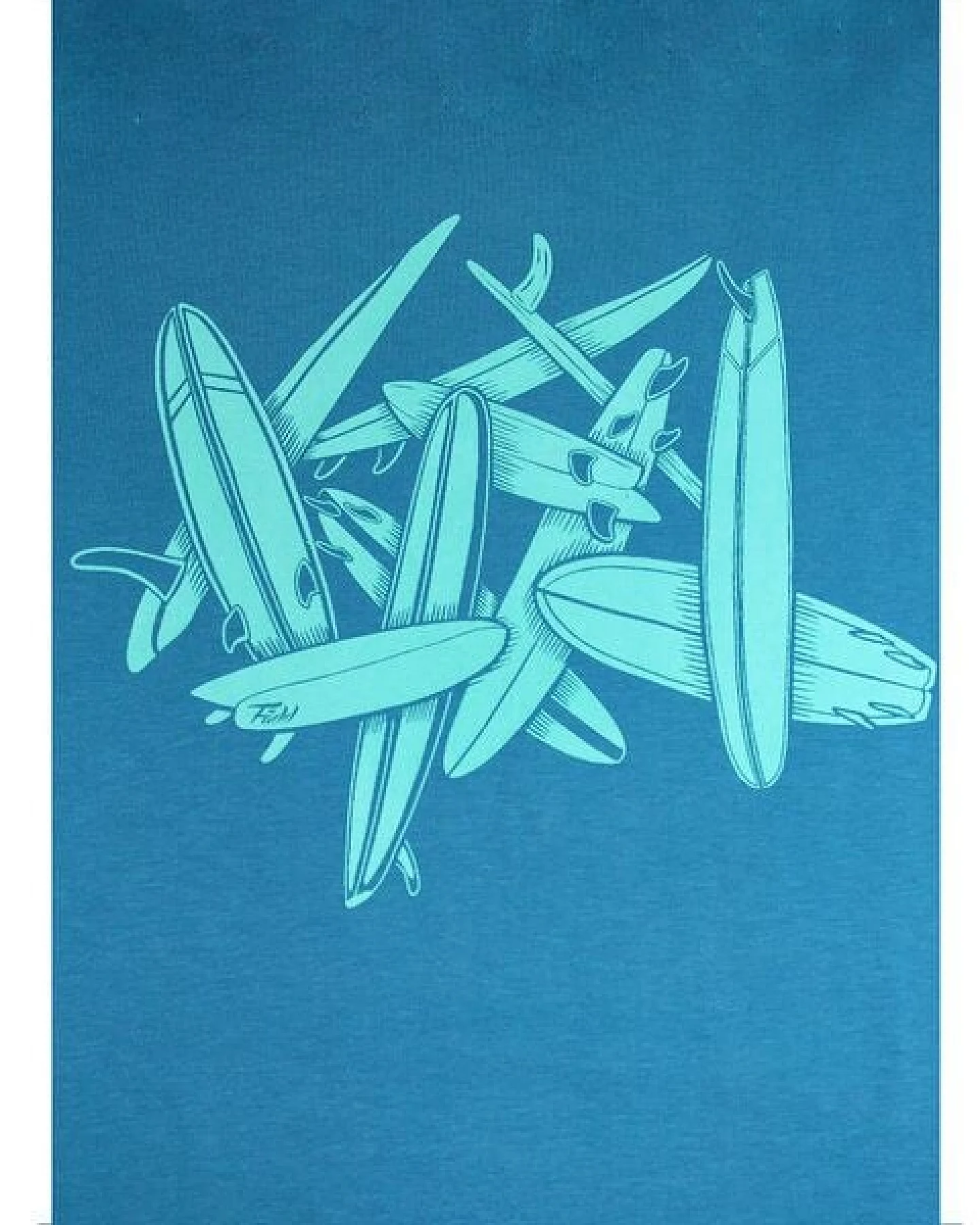 FÄDD Herren T-Shirt Rundhals aus Bio-Baumwolle "Brettsalat" Blau – Ansicht 2