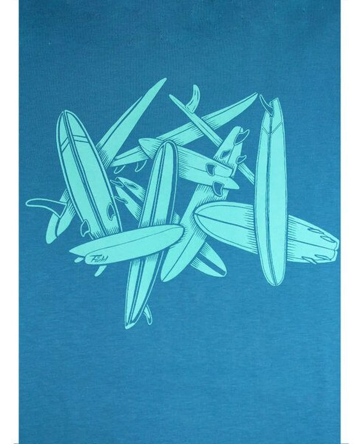 FÄDD Herren T-Shirt Rundhals aus Bio-Baumwolle "Brettsalat" Blau – Ansicht 2