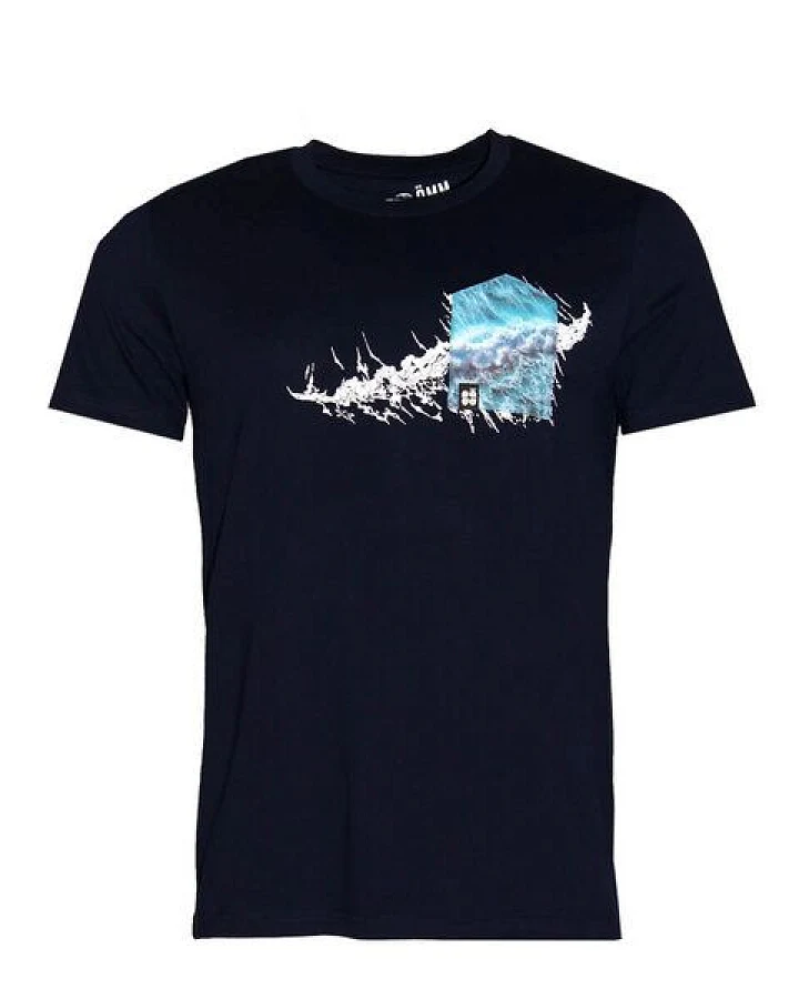 FÄDD Herren T-Shirt Rundhals aus Bio-Baumwolle "Gischt BT Sturm" Navy Blau