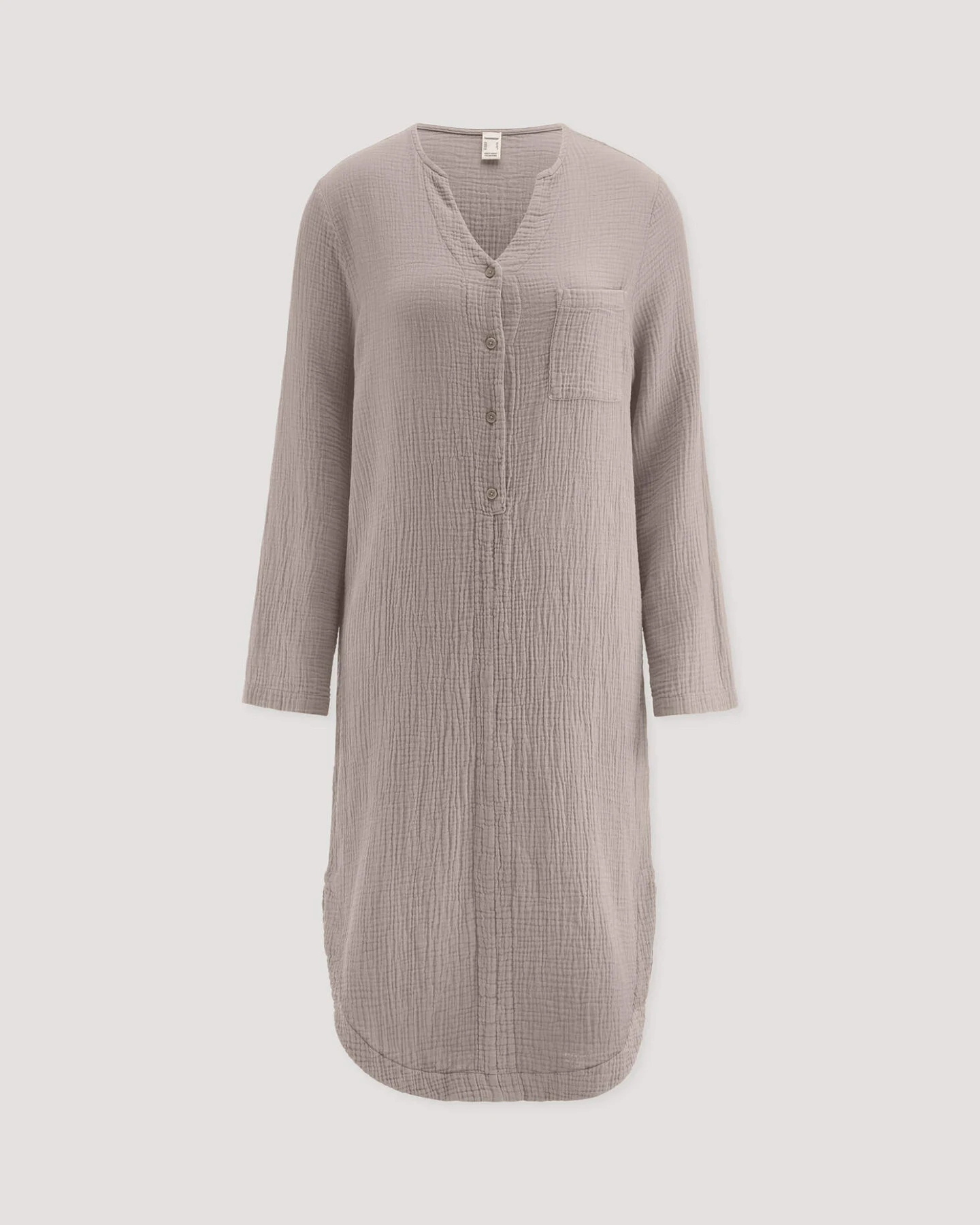 hessnatur Damen Musselin Nachthemd Relaxed PURE COMFORT aus Bio Baumwolle - beige - Größe 36 – Ansicht 3