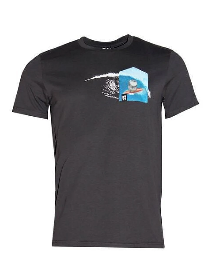 FÄDD Herren T-Shirt Rundhals Bio-Baumwolle "Kelly Kater BT" Anthrazit Grau