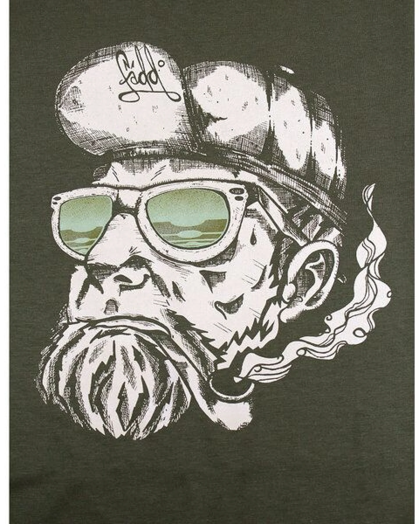 FÄDD Herren T-Shirt Rundhals Bio-Baumwolle "Überlebens Hipster Hans" Khaki – Ansicht 2