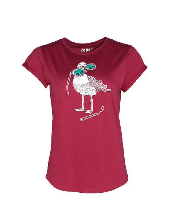 FÄDD Damen T-Shirt Rundhals aus Bio-Baumwolle "Hipster Haps" Rot