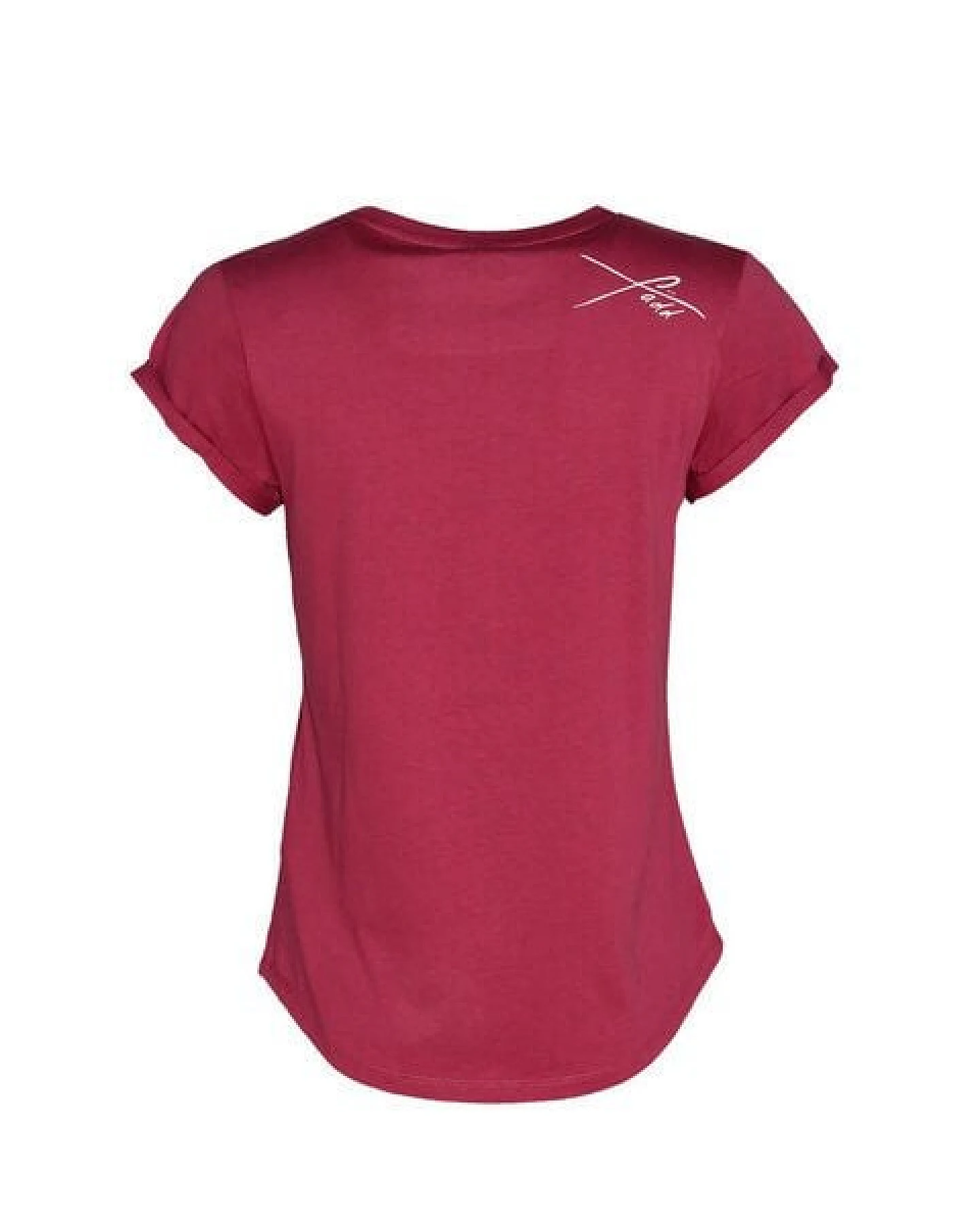 FÄDD Damen T-Shirt Rundhals aus Bio-Baumwolle "Hipster Haps" Rot – Ansicht 3