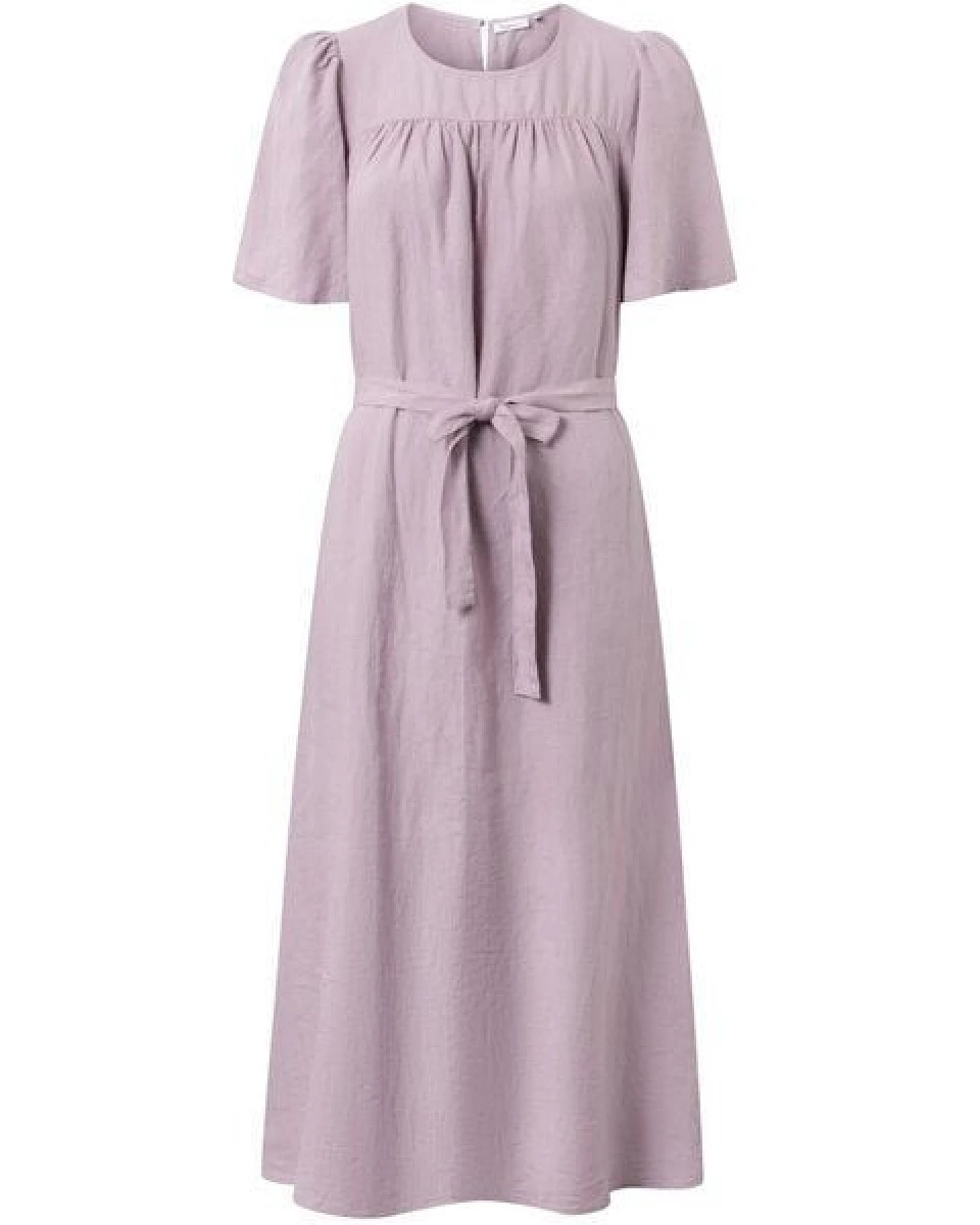 KnowledgeCotton Apparel Kleid mit Bindegurt aus Bio-Leinen – Ansicht 4