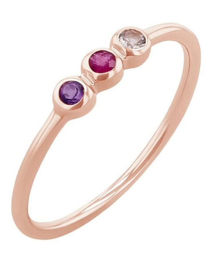 Eppi Goldener Ring mit Amethyst, Rubin und Aquamarin Dania