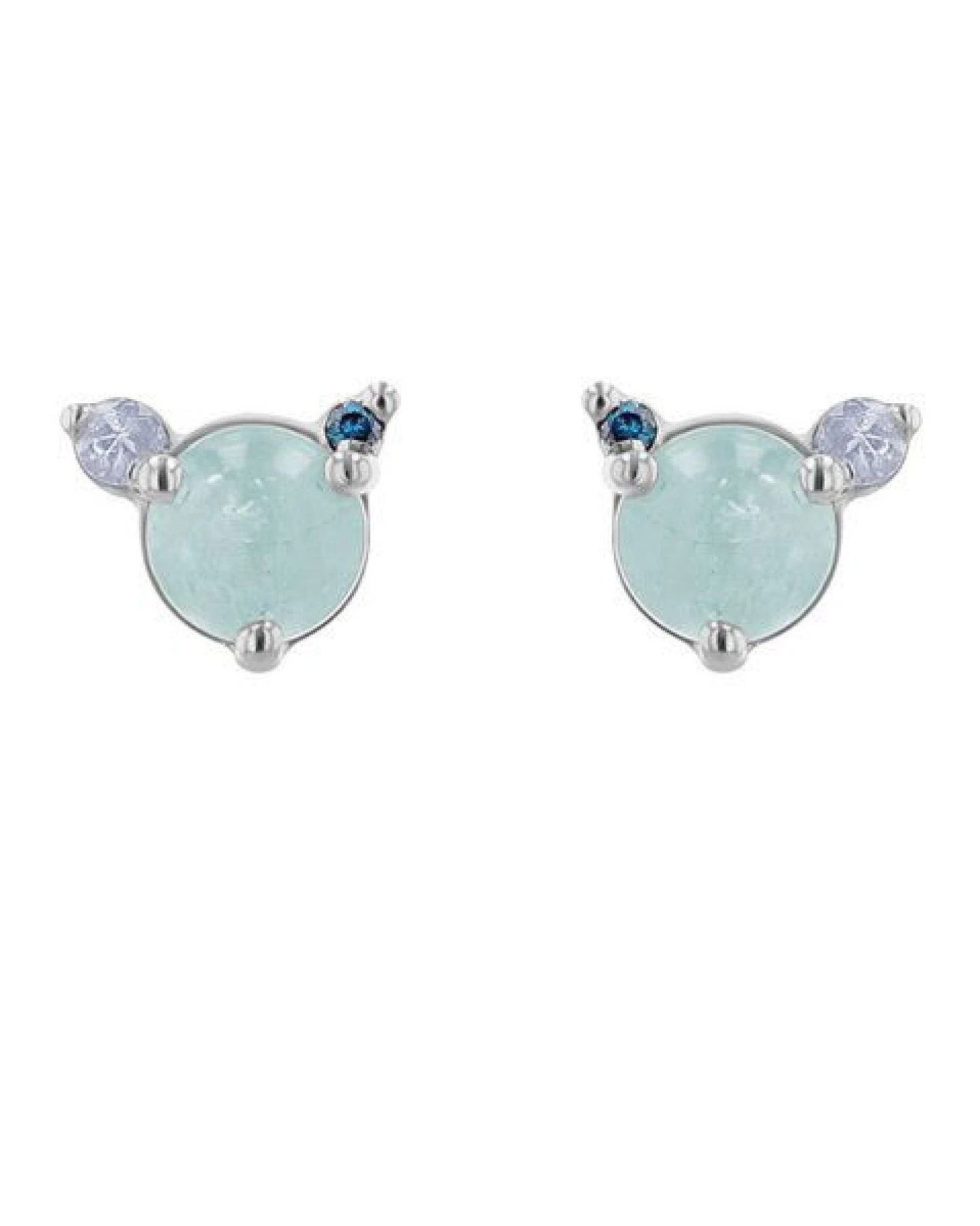 Eppi Ohrstecker mit Aquamarin, Mondstein und blauem Diamanten Turgay – Ansicht 2