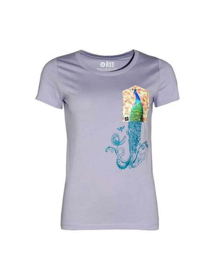FÄDD Damen T-Shirt Rundhals aus Bio-Baumwolle "der bunte V BT" Grau