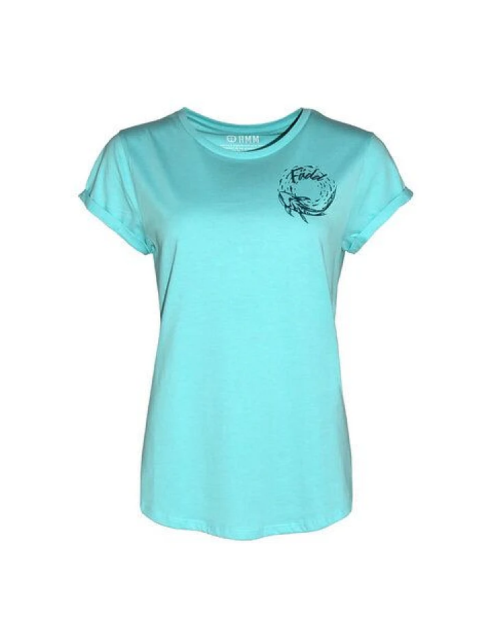 FÄDD Damen T-Shirt Rundhals aus Bio-Baumwolle "Koinardo" Türkis Blau