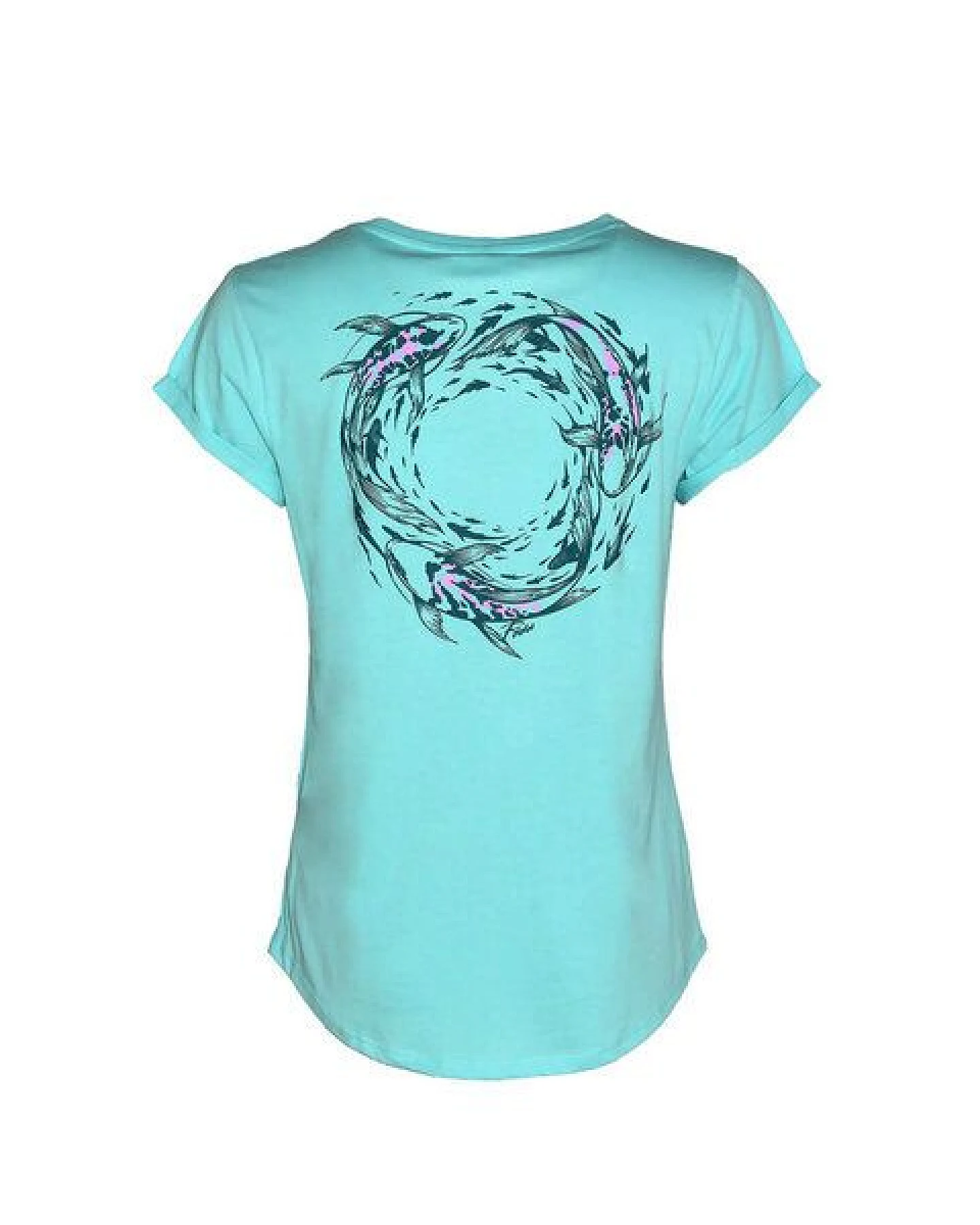 FÄDD Damen T-Shirt Rundhals aus Bio-Baumwolle "Koinardo" Türkis Blau – Ansicht 2