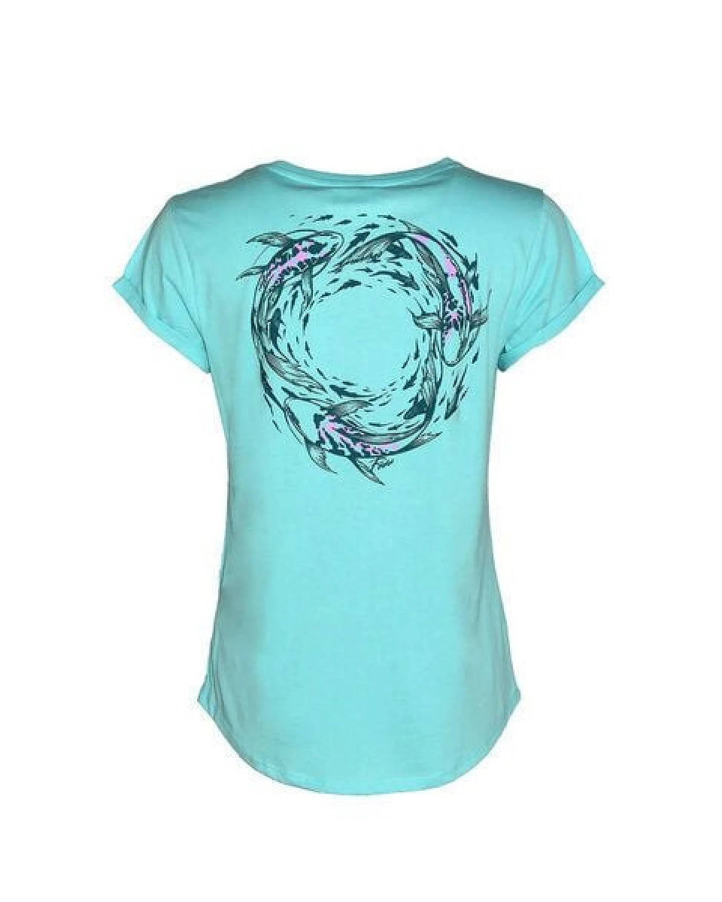 FÄDD Damen T-Shirt Rundhals aus Bio-Baumwolle "Koinardo" Türkis Blau – Ansicht 2