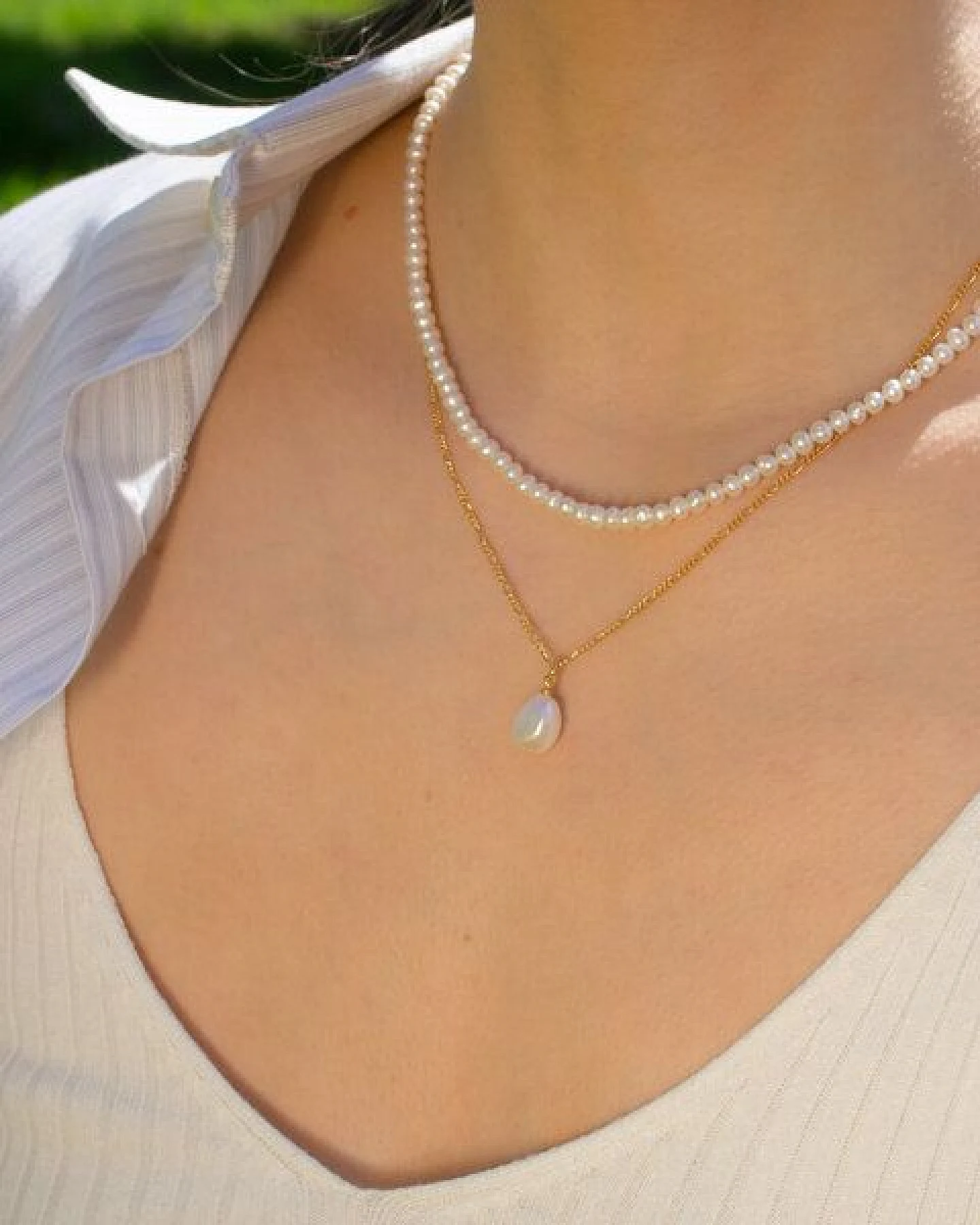 Paeoni Colors Halskette mit Perlenanhänger aus 18k Gold Vermeil & Süßwasserperle – Ansicht 2