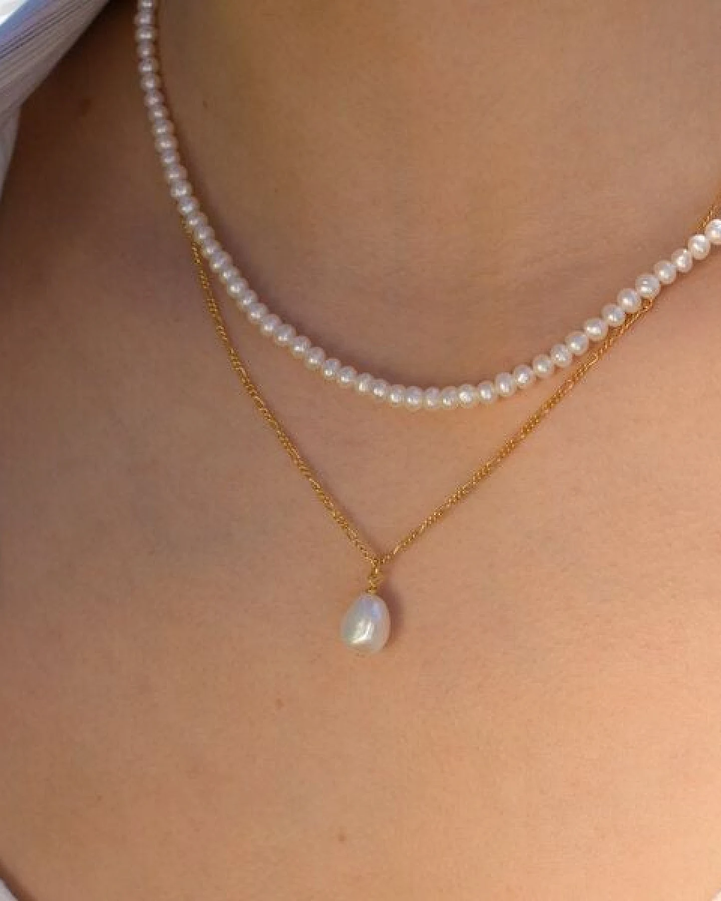 Paeoni Colors Halskette mit Perlenanhänger aus 18k Gold Vermeil & Süßwasserperle – Ansicht 4