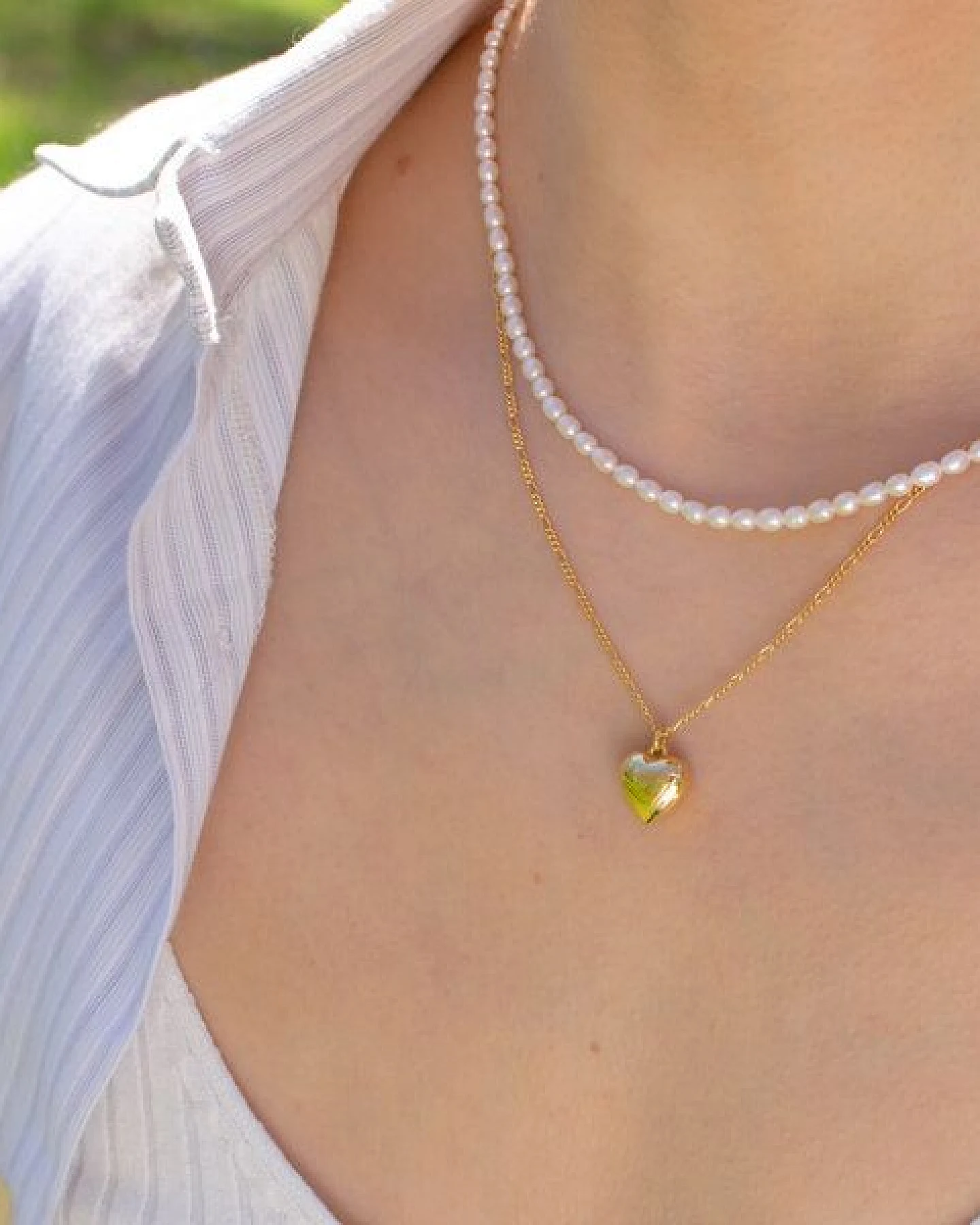 Paeoni Colors Herzkette aus 18k Gold Vermeil, 925 Sterling Silber – Ansicht 2