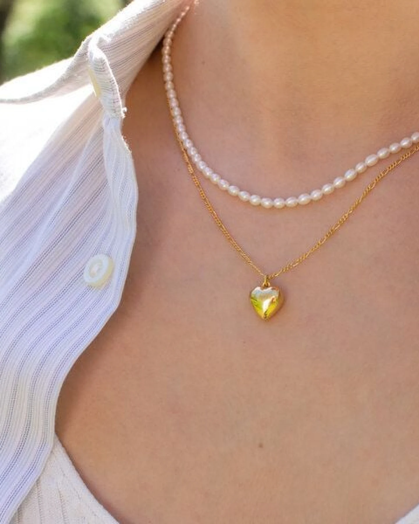 Paeoni Colors Herzkette aus 18k Gold Vermeil, 925 Sterling Silber – Ansicht 4