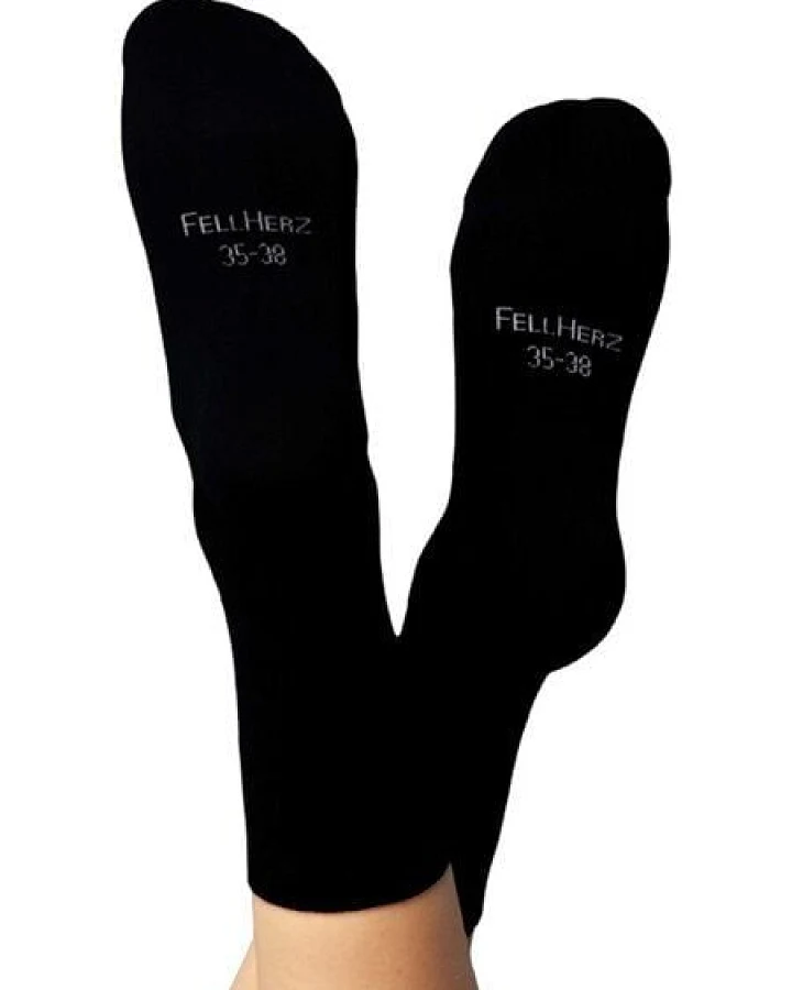 FellHerz Kuschel-Socken mit Bio-Baumwolle schwarz